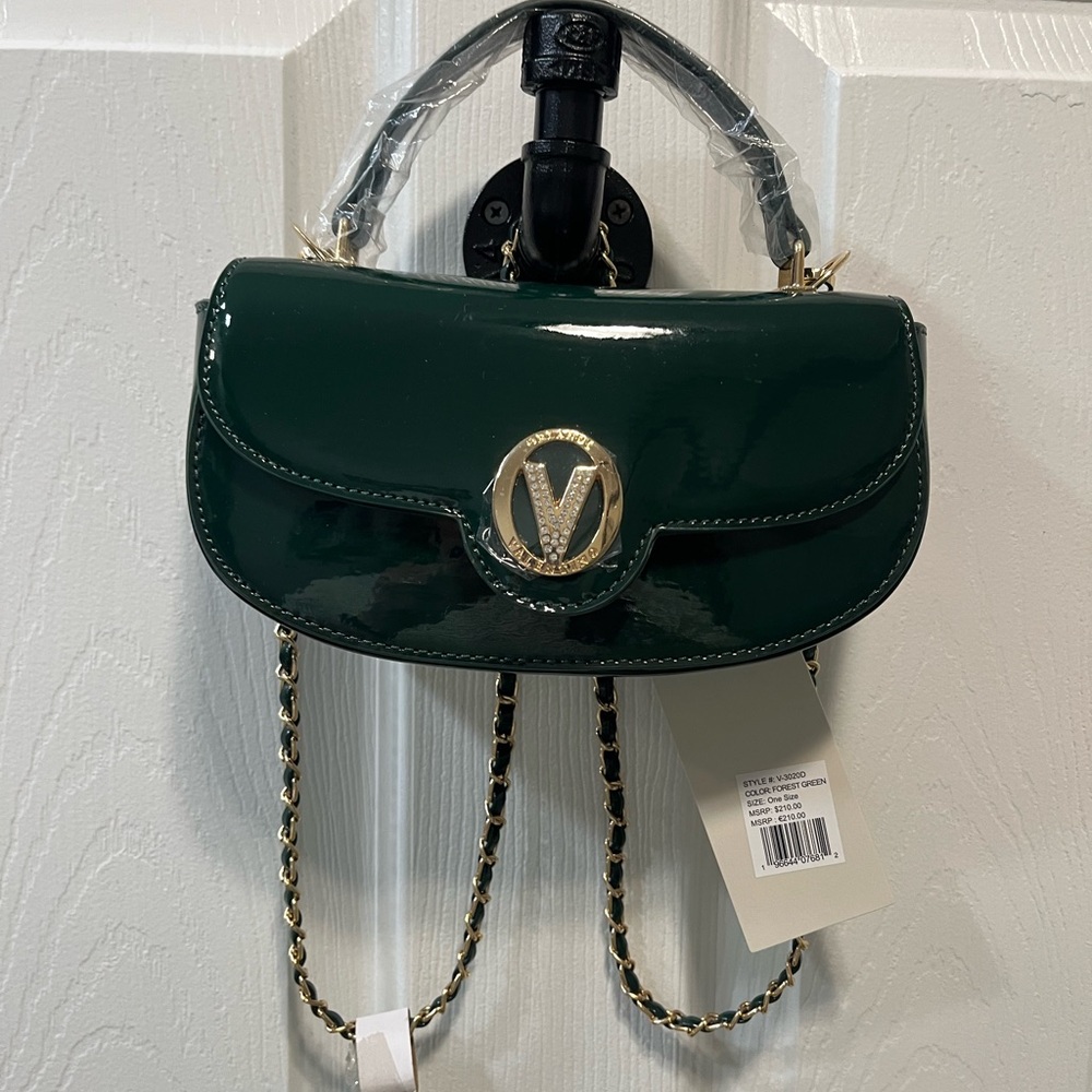 Valentino Orlandi Forest Green Crossbody Bag with Chain Strap - NWT - MSRP 210 - Picture 2 of 9
